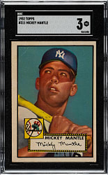 1952 Topps #311 Mickey Mantle SGC VG 3