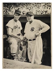 1948 Ted Williams and Babe Ruth in 1943 Vintage George Lyons Photograph PSA/DNA Type II