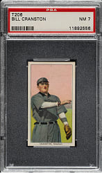 1909-1911 T206 White Border Bill Cranston Southern Leaguer PSA NM 7 - Brown Hindu Back - 1 of 1 - Highest Graded!