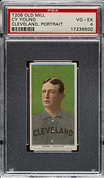 1909-1911 T206 White Border Cy Young Portrait PSA VG-EX 4 - Old Mill Back
