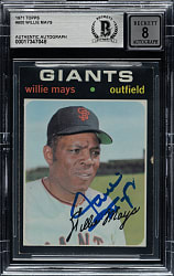 Signed 1971 Topps #600 Willie Mays Beckett NM-MT 8