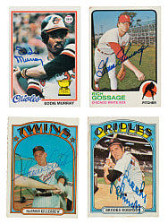 Signed 1970 to 1978 Topps Hall of Fame Collection (19) Including Goose Gossage and Eddie Murray Rookies