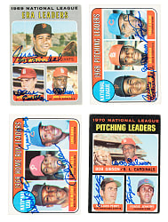 Multi-Signed 1969 to 1971 Topps Leaders Collection (8) Including Ernie Banks, Bob Gibson, and Willie McCovey