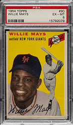 1954 Topps #90 Willie Mays PSA EX-MT 6