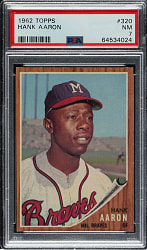 1962 Topps #320 Hank Aaron PSA NM 7