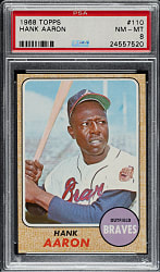 1968 Topps #110 Hank Aaron PSA NM-MT 8