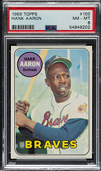 1969 Topps #100 Hank Aaron PSA NM-MT 8