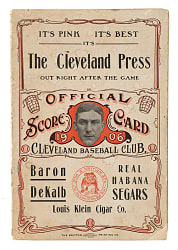 1906 Cleveland Naps (vs. New York Highlanders) Program with Lajoie, Chase, and Keeler in Lineup