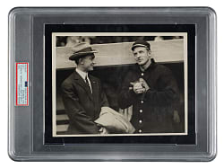 Circa 1911 World Series Ty Cobb and Christy Mathewson Original Paul Thompson Agency PSA/DNA Type I