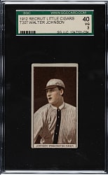 1912 T207 Brown Background Walter Johnson SGC VG 40
