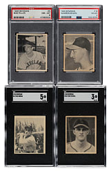 1948 Bowman Complete Set (48) with 20 PSA- and SGC-Graded Cards Including #5 Bob Feller PSA NM-MT 8