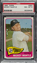 1965 Topps #350 Mickey Mantle PSA NM-MT 8