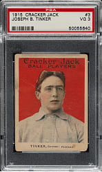 1915 E145 Cracker Jack #3 Joe Tinker PSA VG 3