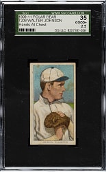 1909-1911 T206 White Border Walter Johnson Hands at Chest SGC GOOD+ 35 - Polar Bear Back