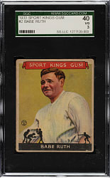 1933 R338 Sport Kings #2 Babe Ruth SGC VG 40