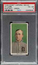 1909-1911 T206 White Border Ty Cobb Portrait Green Background PSA VG-EX 4