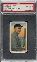 1909-1911 T206 White Border Ty Cobb Bat Off Shoulder PSA POOR 1 - Old Mill Back