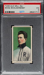 1909-1911 T206 White Border Shag Shaughnessy Southern Leaguer PSA VG 3 - Old Mill Back