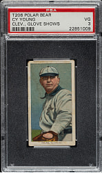 1909-1911 T206 White Border Cy Young Glove Shows PSA VG 3 - Polar Bear Back