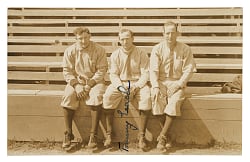 Circa 1910 Honus Wagner, Fred Clarke, and Tommy Leach Real-Photo Postcard - Signed by Tommy Leach