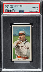 1909-1911 T206 White Border Joe Lake New York PSA NM-MT 8
