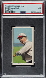 1909-1911 T206 White Border Rube Manning Batting PSA NM 7