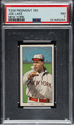 1909-1911 T206 White Border Joe Lake New York PSA NM 7