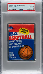 1986-1987 Fleer Basketball Unopened Wax Pack PSA EX-MT 6
