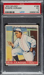 1933 R319 Goudey #188 Rogers Hornsby PSA EX 5