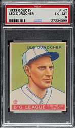 1933 R319 Goudey #147 Leo Durocher PSA EX-MT 6