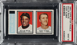 1962 Topps Stamp Panels Willie Mays/Kubek PSA MINT 9 - Highest Graded!