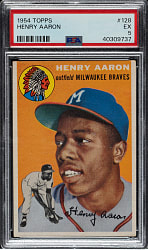 1954 Topps #128 Hank Aaron Rookie PSA EX 5