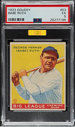 1933 R319 Goudey #53 Babe Ruth PSA EX 5 (MBA Gold Diamond)