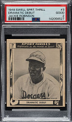 1948 Swell Bubble Gum Sport Thrills #3 Jackie Robinson PSA GOOD 2