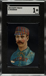 1888 H. D. Smith & Company Baseball Gum Card Die-Cuts Hardy Richardson SGC POOR 1