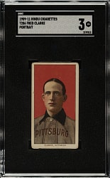 1909-1911 T206 White Border Fred Clarke Portrait SGC VG 3 - Brown Hindu Back