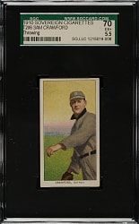 1909-1911 T206 White Border Sam Crawford Throwing SGC EX+ 70 - Sovereign 350 Back