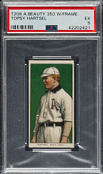 1909-1911 T206 White Border Topsy Hartsel PSA EX 5 - American Beauty 350 Back - 1 of 1 - Highest Graded!