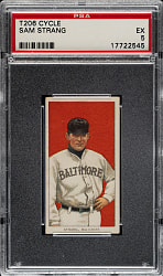 1909-1911 T206 White Border Sam Strang PSA EX 5 - Cycle 350 Back - Highest Graded!