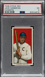 1909-1911 T206 White Border Jack Hannifan PSA EX 5 - Cycle 350 Back - 1 of 2 - Highest Graded!