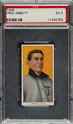 1909-1911 T206 White Border Fred Abbott PSA EX 5 - American Beauty 350 Back - 1 of 1 - Highest Graded!