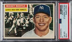 1956 Topps #135 Mickey Mantle Gray Back PSA EX-MT 6