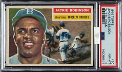 1956 Topps #30 Jackie Robinson White Back PSA NM-MT 8 (MBA Silver Diamond)