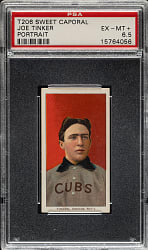 1909-1911 T206 White Border Joe Tinker Portrait PSA EX-MT+ 6.5