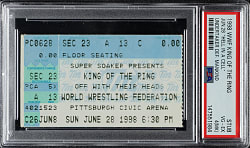 June 28, 1998 WWF King of the Ring "Hell in a Cell" Ticket Stub PSA VG-EX 4 (MK) - Undertaker Defeats Mankind