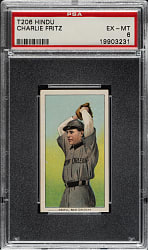 1909-1911 T206 White Border Charlie Fritz Southern Leaguer PSA EX-MT 6 - Brown Hindu Back - 1 of 2 - Highest Graded!