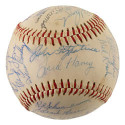1958 Milwaukee Braves National League Champions Team-Signed Baseball with Aaron, Spahn, and Mathews