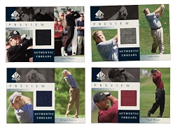 Lot # 2752: 2001 Upper Deck SP Authentic Preview Authentic Threads Golf Complete Set (30) Including Tiger Woods