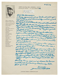 1976 James "Cool Papa" Bell Signed Handwritten Letter
