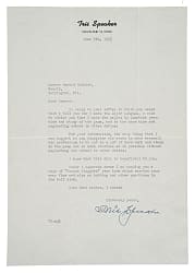 1945 Tris Speaker Signed Letter